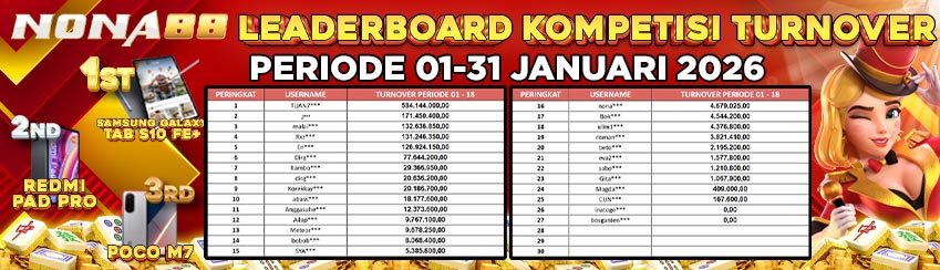 HASIL TURNOVER PERIODE  1 - 31 JANUARI 2026